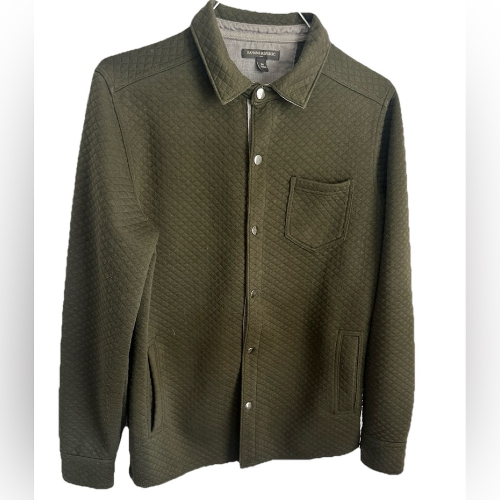 Banana Republic Quilted Shirt Jacket Olive Green Men’s sz M